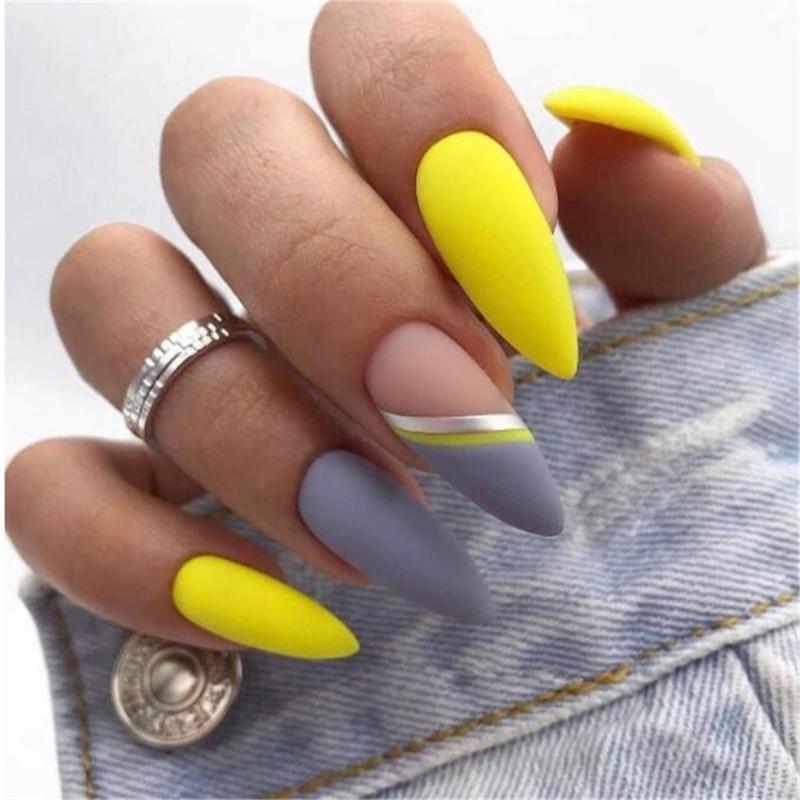 

False Nails 120Pcs Full Cover Coffin Ballerina Fake UV Gel Flat Shape Nail Art Tips Natural Clear Manicure, 01