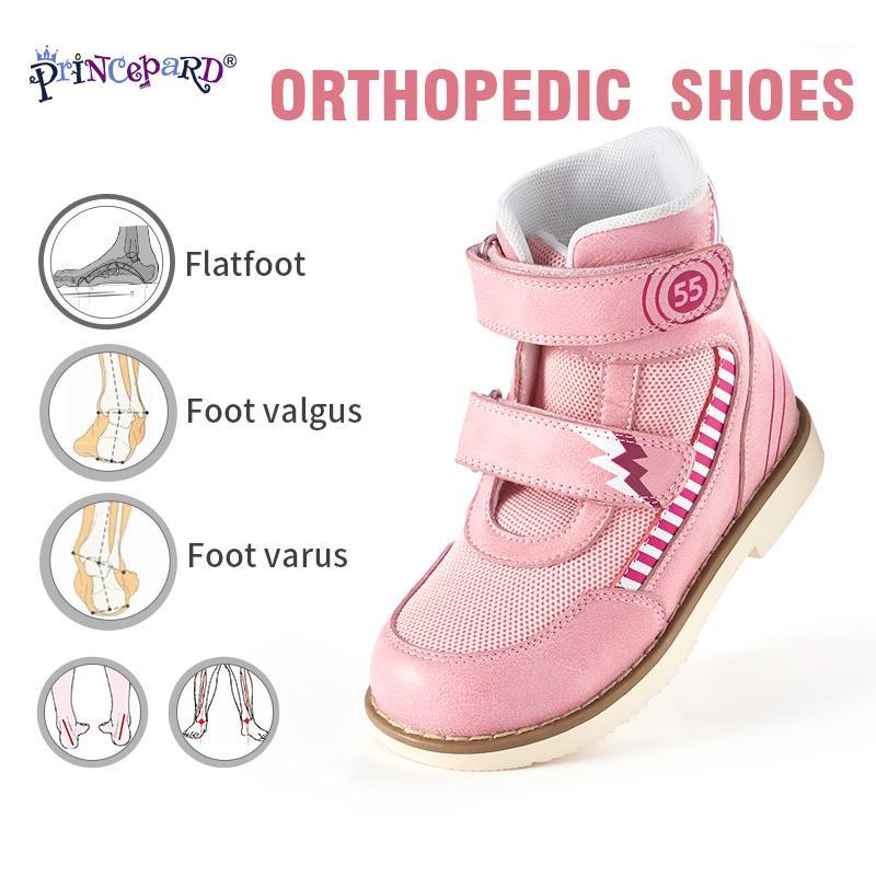 

princepard Autumn orthopedic sneakers pink gray kids orthopedic shoes genuine leather size 19-37 European size1