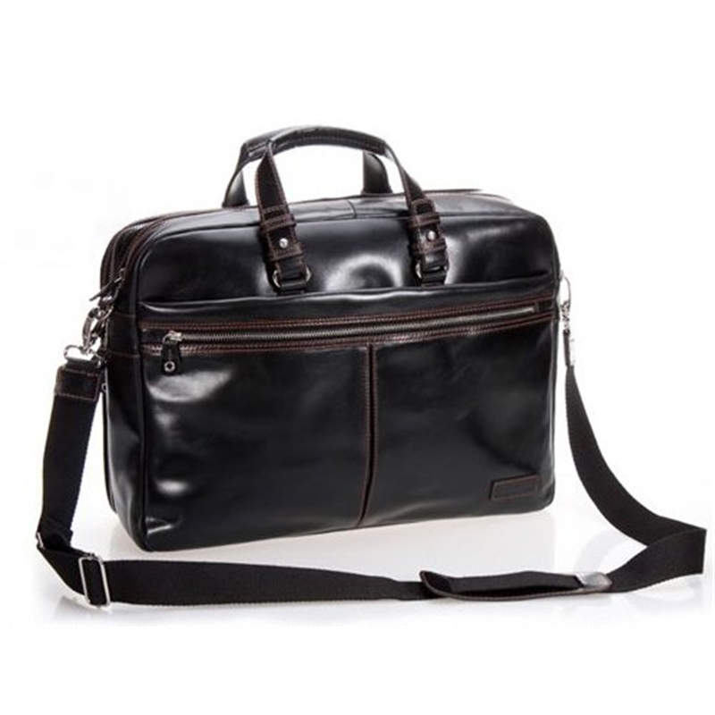 

Men luxury Fellowship of Business Affairs Leather Directory Male Genuine 15th "Pocket for Laptop adido portfolia office, Black