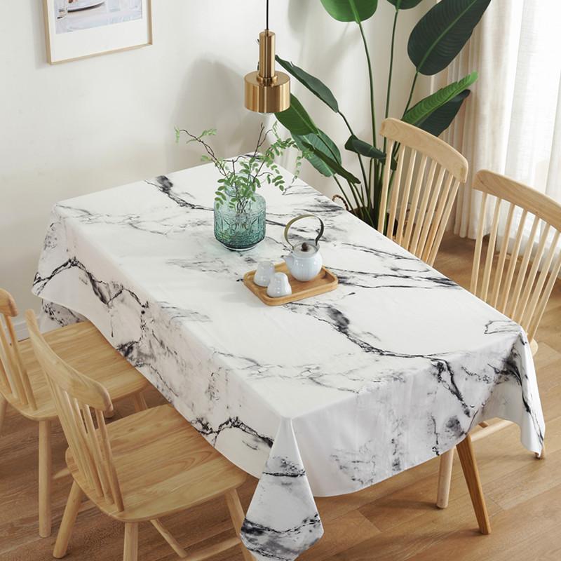 

Nordic Style Thickened Cotton Tablecloth Marble Printed Dustproof Table Cloth Desk Cover Hotel Party Tables Covers 10 Sizes, As the picture show