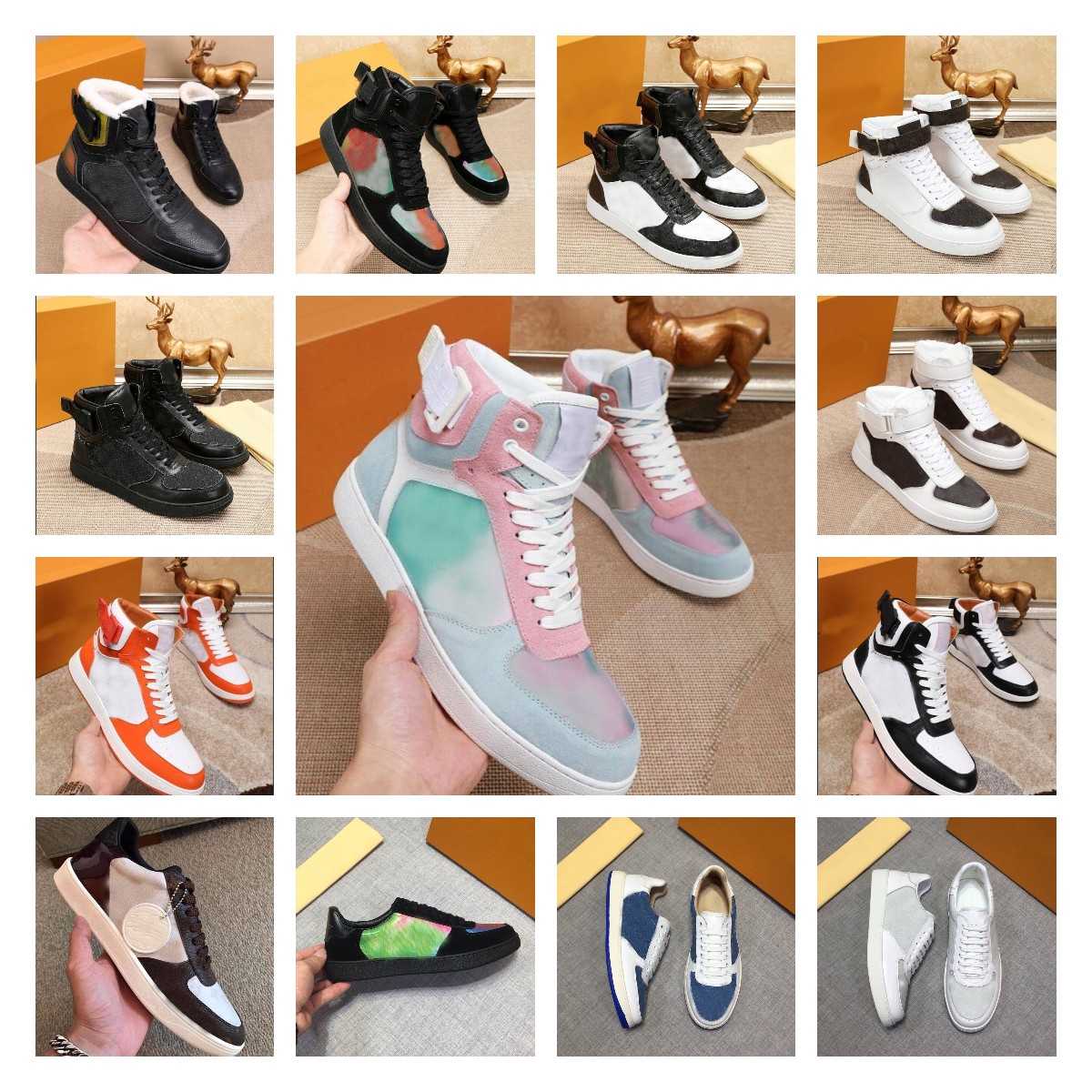

2020 fashion new designer RUN AWAY sneakers classic sports casual men and women shoelace box L1, Black
