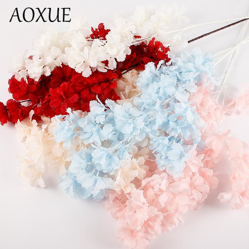 

Artificial flower snow drift wedding arch ceiling wedding decoration home simulation flower encryption snow drift cherry blossom1, Blue