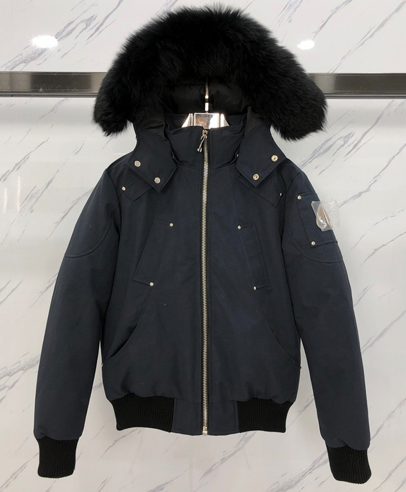 

New style Men Casual Down Jacket Down Coats Mens moose Outdoor Warm Man Winter Coat Outwear Jackets Parkas canada knuckles Doudoune 68, Black-white fur
