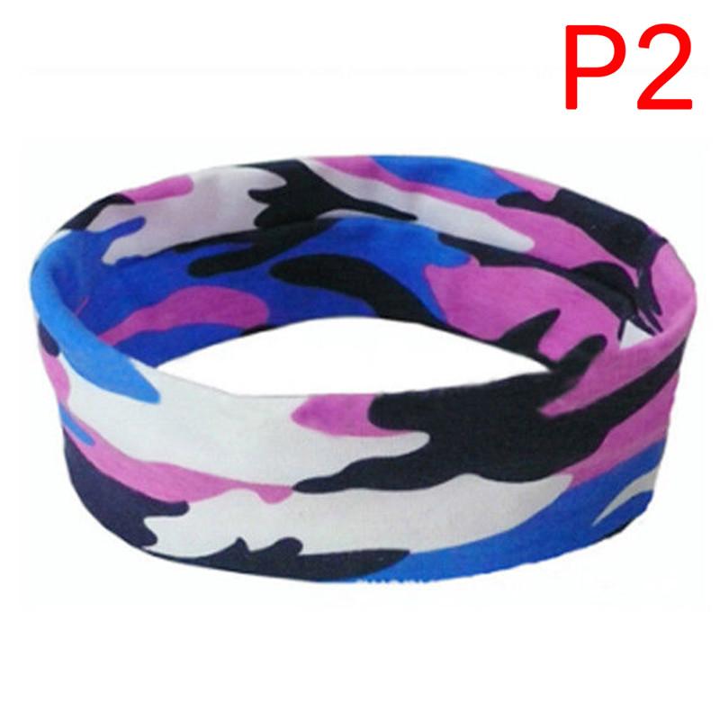 

Sweat Band 20*6CM Soft Camo Floral Sport Sweatband Headband Head Yoga Running Tennis Headscarf Silicone Anti-slip HairBand, P1
