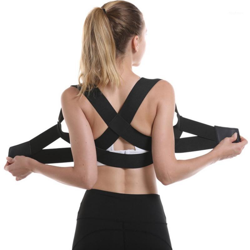 

Adjustable Back Braces Men Women Breathable Elastic Correction Band Humpback Corrector Back Across Support1, Black