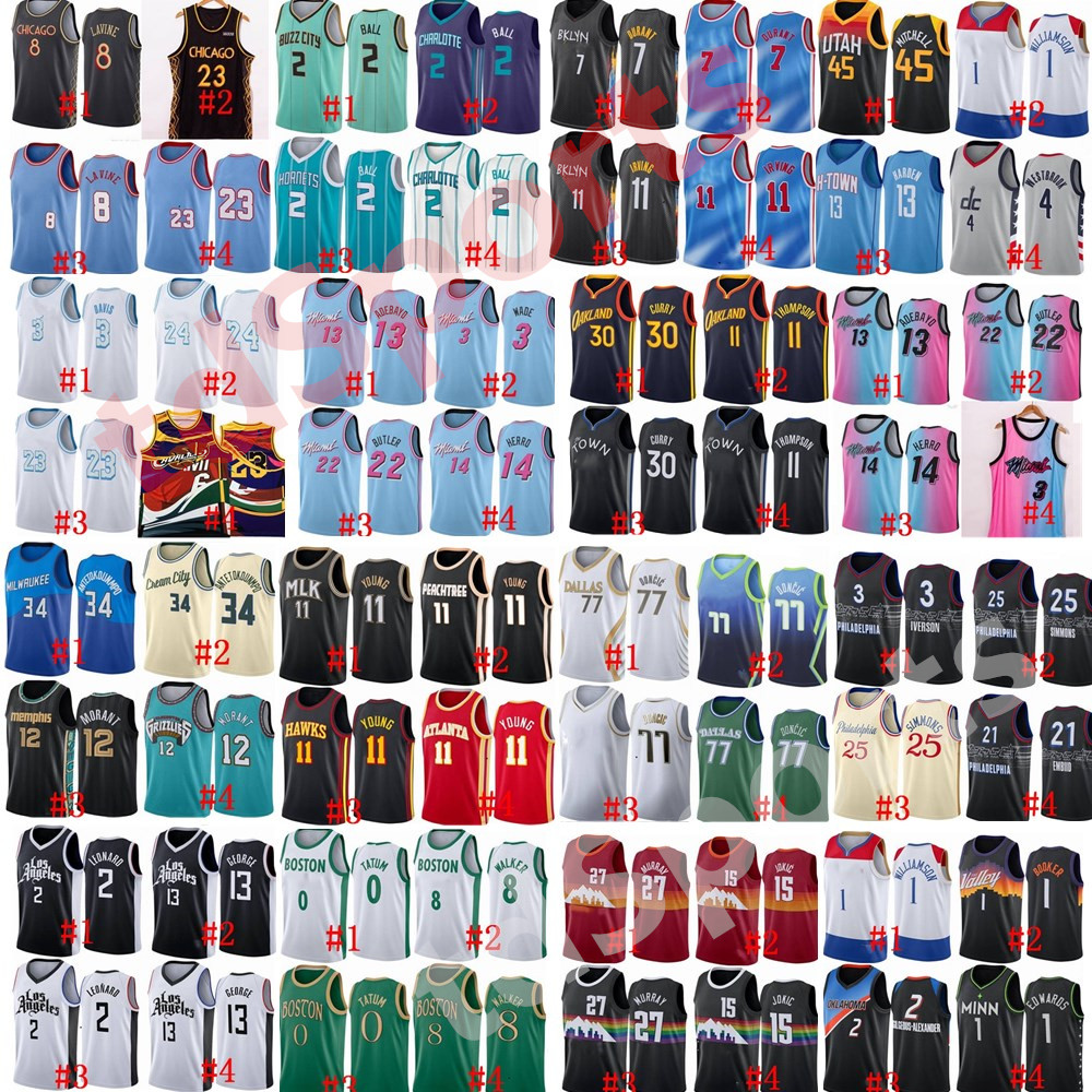 

2021 Men Luka Stephen 77 Doncic Curry Jersey Kawhi Kevin Damian Leonard Durant Lillard Jayson Westbrook Tatum Mitchell Jokic Harden Jersey, As shown in illustration