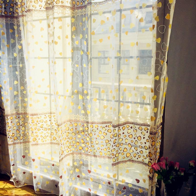 

Pastoral Type voile sheer curtain tulle panel for living room bedroom shade window treatment curtain Free shipping, As pic