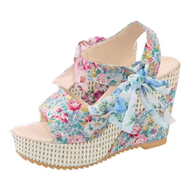 

2021 New Designer Print Sandals Roman Sandals High Quality Wedges High Heels Peep-Toe Platform Shoes Woman1, Black