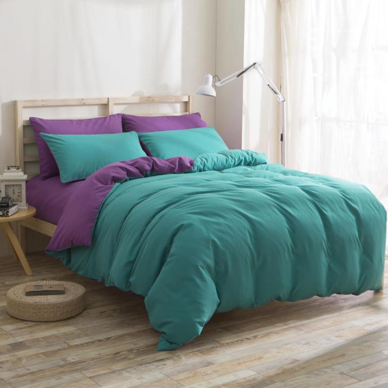 

Polyester Single Queen King 4pcs/Set Bedding Set Comforter Cover Simple Modern Flat Bed Sheet Pillowcases Bed Cover Use for Home, Design 5