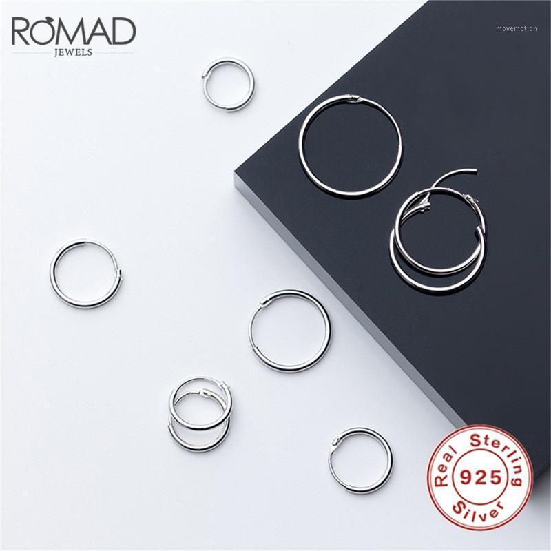 

ROMAD 925 Sterling Silver Women Hoop Earring For Women Round Circle Loop Simple Silver Earrings boucle d'oreille femme 2021 R41