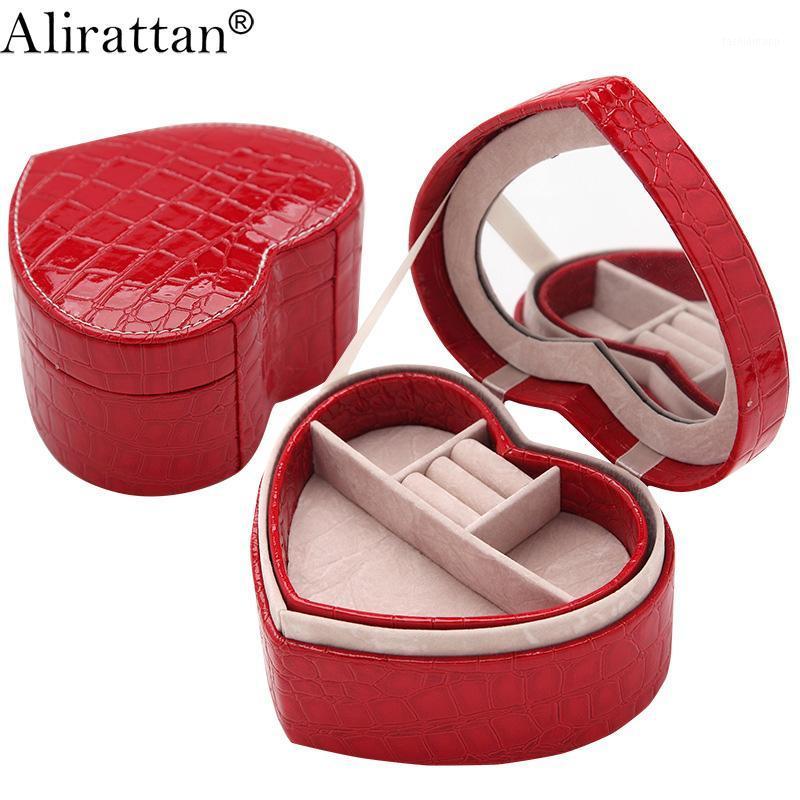 

Alirattan Women Crocodile Pattern Jewelry Box Fashion Design Jewelry Storage Box Earring Cosmetic Lipstick Storage1, Pink