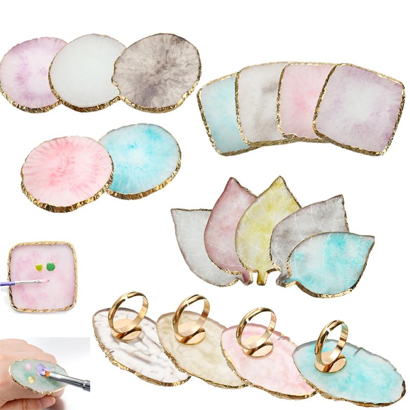 

Resin Stone Eyelash Glue Holder Finger Ring Plate Nail Ring Palette Gel Polish Foundation Mixing Holder Makeup Cosmetics Tool