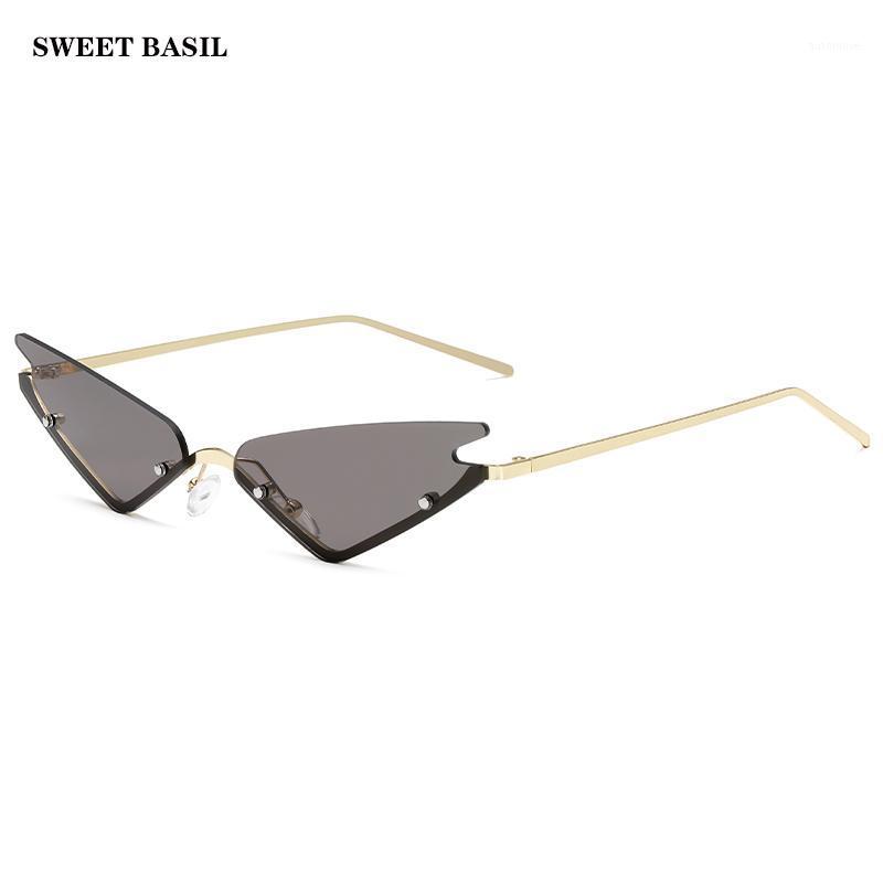

SWEET BASIL Metal Cat Eye Sunglasses Women Triangle Mirror Sun Glasses Designer Red Black Eyewear Shades for Ladies1