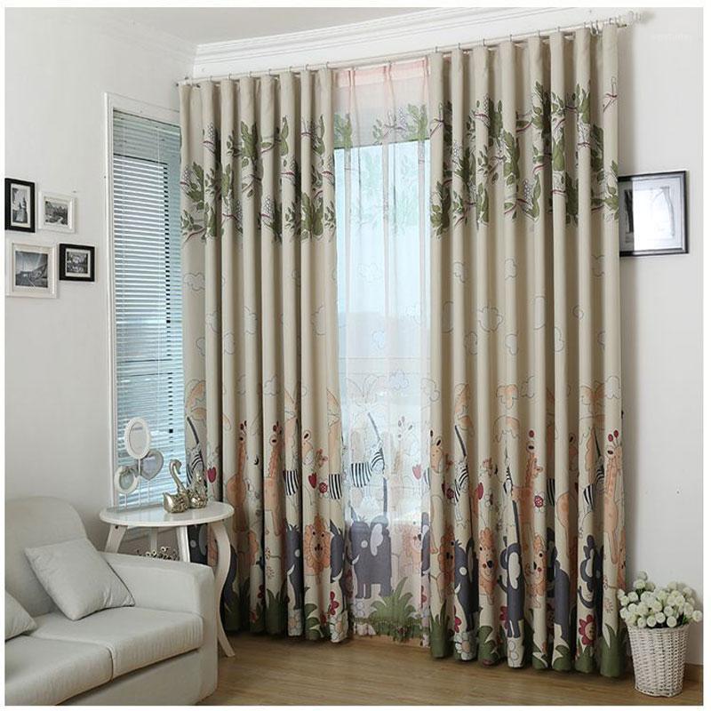 

Floral printed curtain for kids room / Children Cartoon Curtains+ Sheer 100% Blackout Curtains Panel /Drapes Window Treatment1, Colour 3