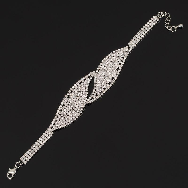 

Link, Chain YEJEWEW 2021 Luxury Crystal Bangles For Women Silver Color Bracelets & Bridal Wedding Jewelry Vintage B127