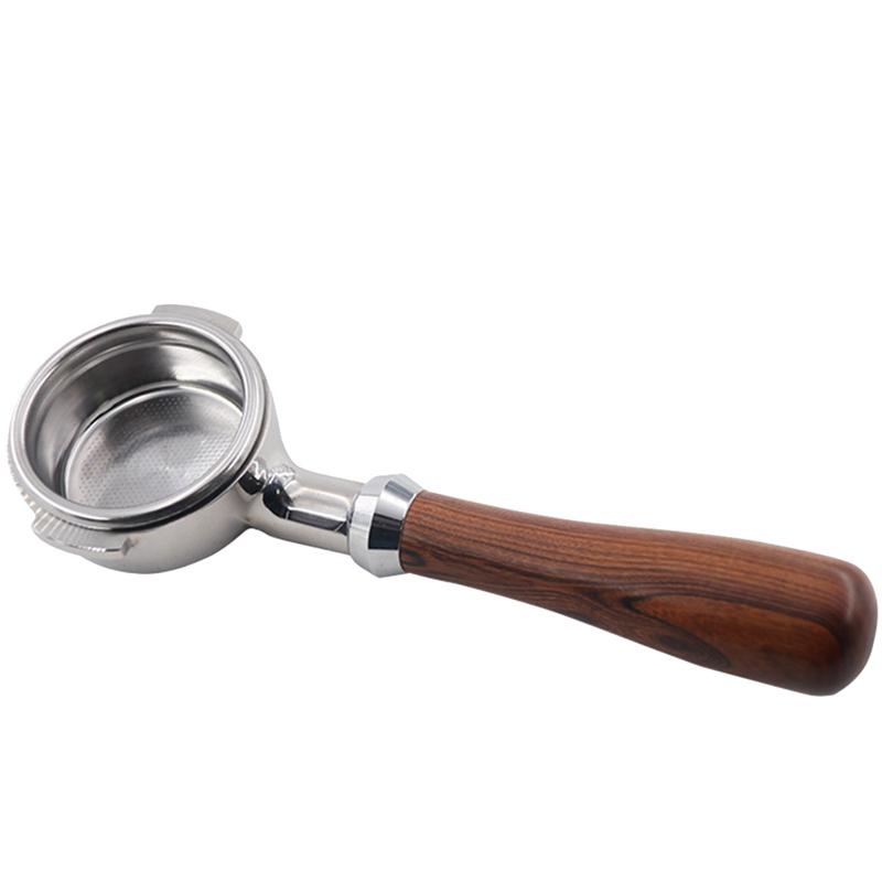 

58Mm Stainless Steel Coffee Machine E61 No Base Filter Bracket Coffee Bottomless Handle Spoon Wooden Handle Professional