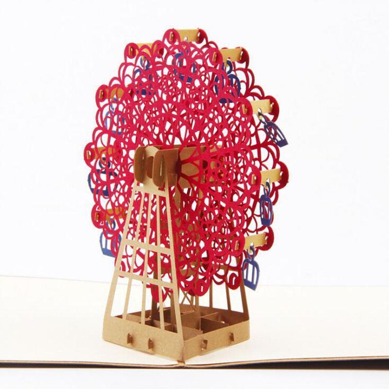 

Paper Sculpture 3D Ferris Wheel Greeting Card Folding Invitation Card Event Party Supplies Birthday Gift Decorative Crafts1