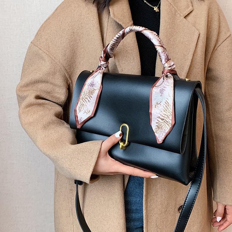 

Satchel Bag Women Cross-body Bag Big Size Tote High Quality Pu Leather Women Handbag Flap Design Top Handle Female Bolso, Brown shoulder bag