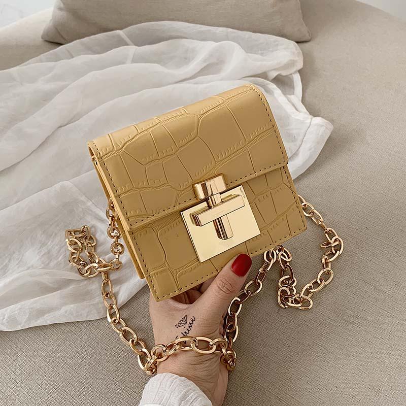 

Stone Pattern MINI Crossbody Bags For Women 2021 Lock Simple Shoulder Bag Lady Lipstick Handbags and Purses, Black