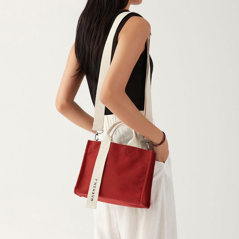 

South Korea minority cross-shoulder cross-body bag handbag female bag simple all-around work canvas female Korean version, Black