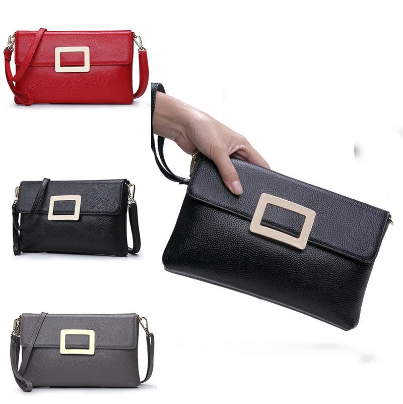 

The new handbag leather handbags all-match shoulder bag messenger bag ladies first layer cowhide bags tide, Black