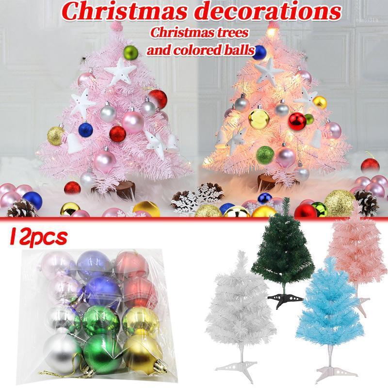 

Small Christmas Trees Package Mini Desktop Decoration With 12pcs Christmas Ball Mini Decorations Hanging Pendants #31