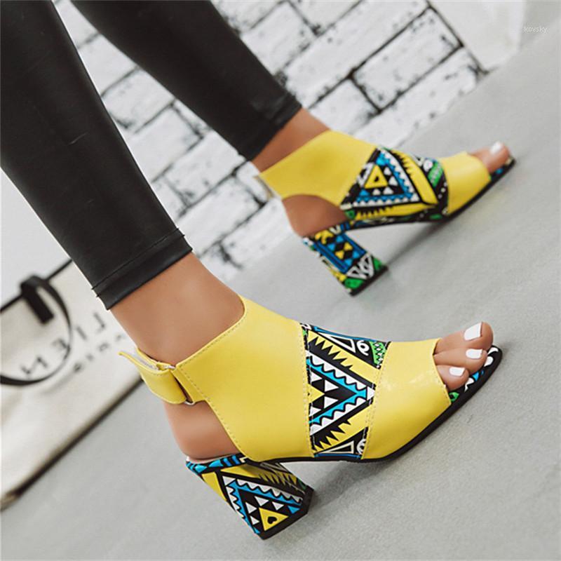 

Sexy Print High Heels Sandals Roman Women Sandals Fashion Fish Mouth Buckle Strap Gladiator Back Strap Casual Shoes Woman1, Purple