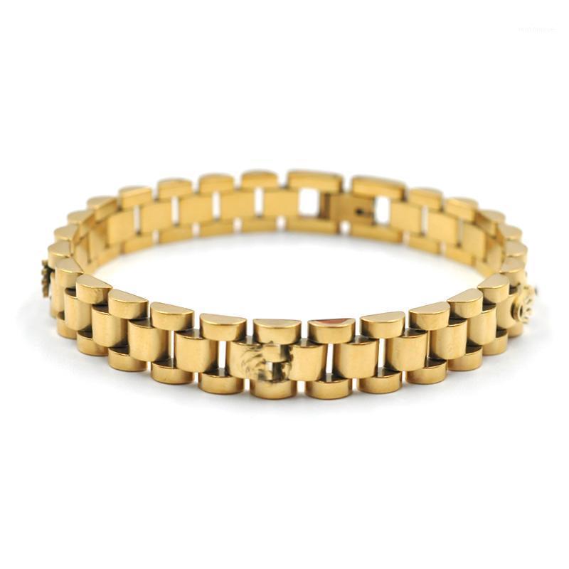 

Men Bracelet Crown Golden Stainless Steel Watch Chain Speedometer Bangles Female Engagement Jewelry Gift1
