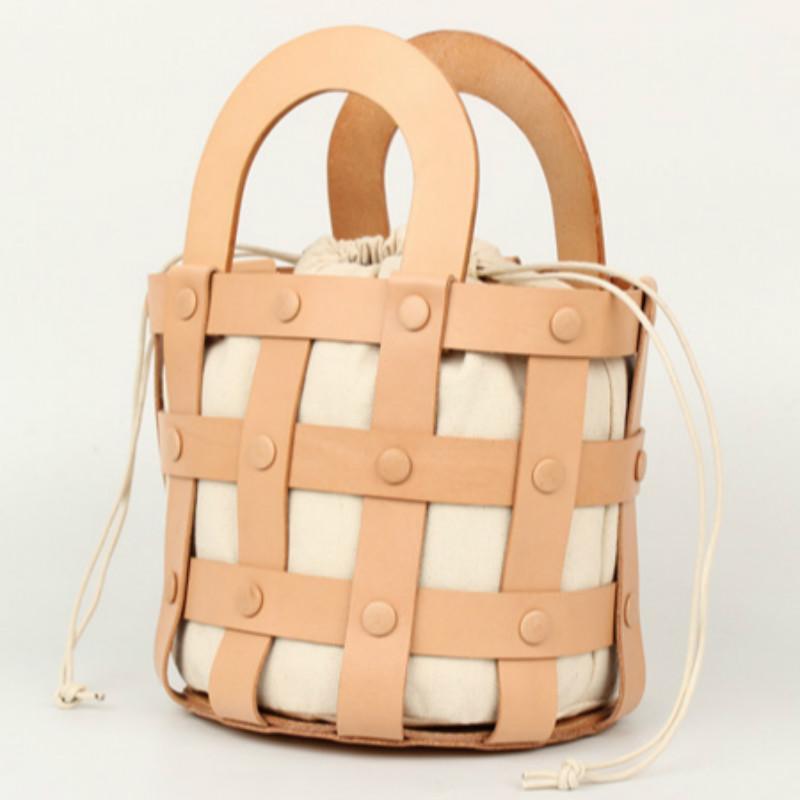 

Genuine Leather Women Bag Messenger Bag retro bucket handbag 2020 New Arrival Fashional Women1, Pink