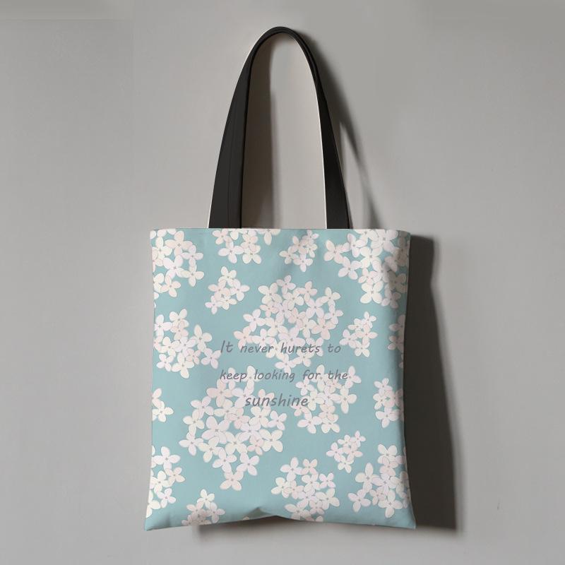 

New Korean Version Of Harajuku Literary And Floral Style Canvas Bag Shopping Bag Ins Super Fire Shoulder Canvas