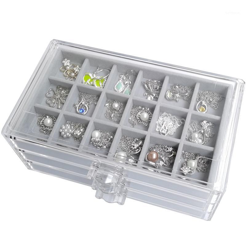 

New Acrylic Jewelry Storage Box Tray With Drawer Ring Earring Box Bracelet Necklace Pendants Tray Holder Jewelry Organizer1