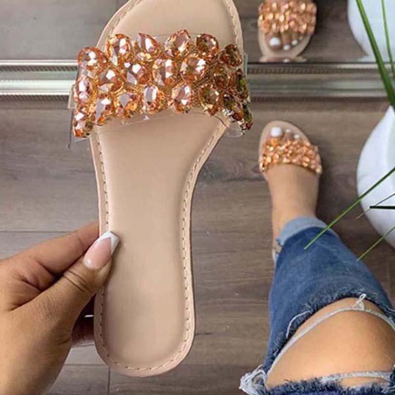 

Women Sandals Platform Loafers Shoes Woman Rome New Fashion Female Sandals Summer Women Slippers Casual Flats Ladies Rhinestone1, Beige