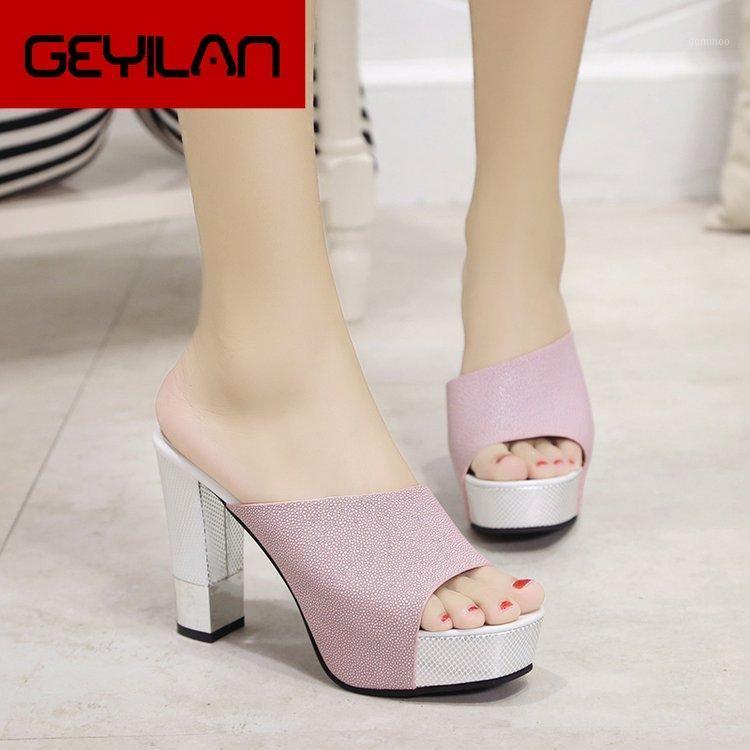 

Fashion Summer Women Elegant Pink High Heel Sandals Peep Toe Platform Shoes Sexy Crystal Chunky Heel Shoes Lady Thick erf561