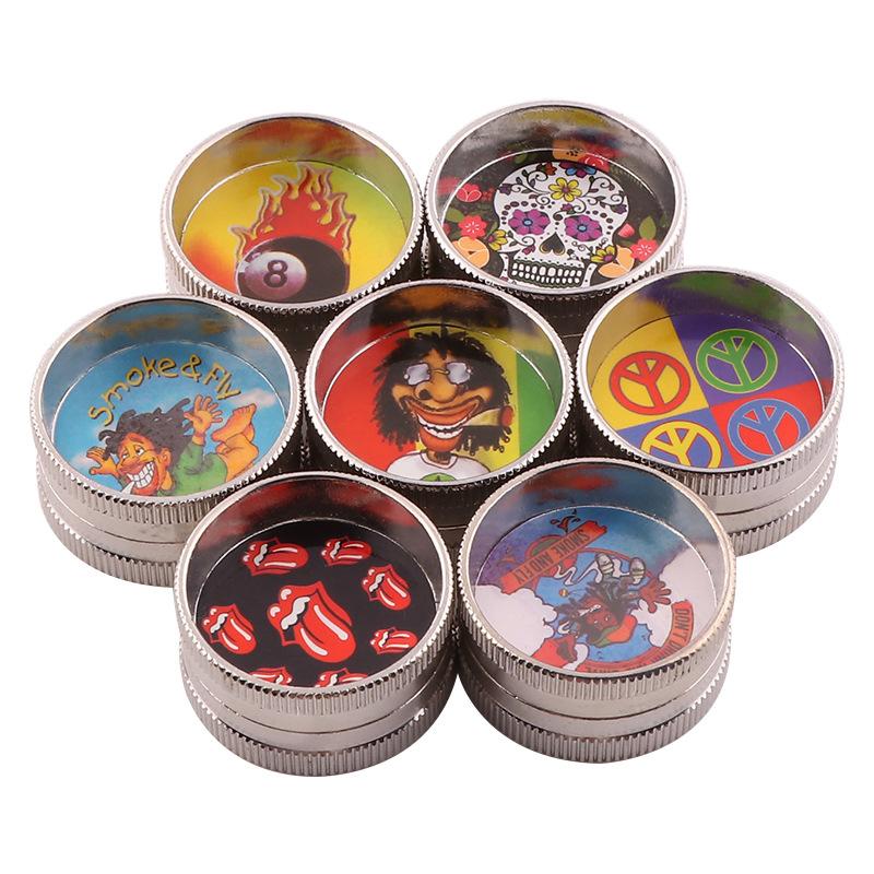 

Other Smoking Accessories Cartoon 30mm Zinc alloy Grinders 2 layers for dry herb smoke cigarette Tobacco grinder