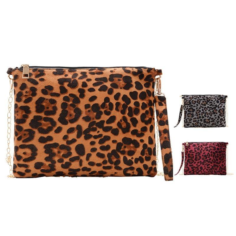 

Fashion Women's Leopard Envelop Bags for Women Shoulder Bags 2021 Luxury Purses and Handbags Single Clutch Flap Zipper, Red
