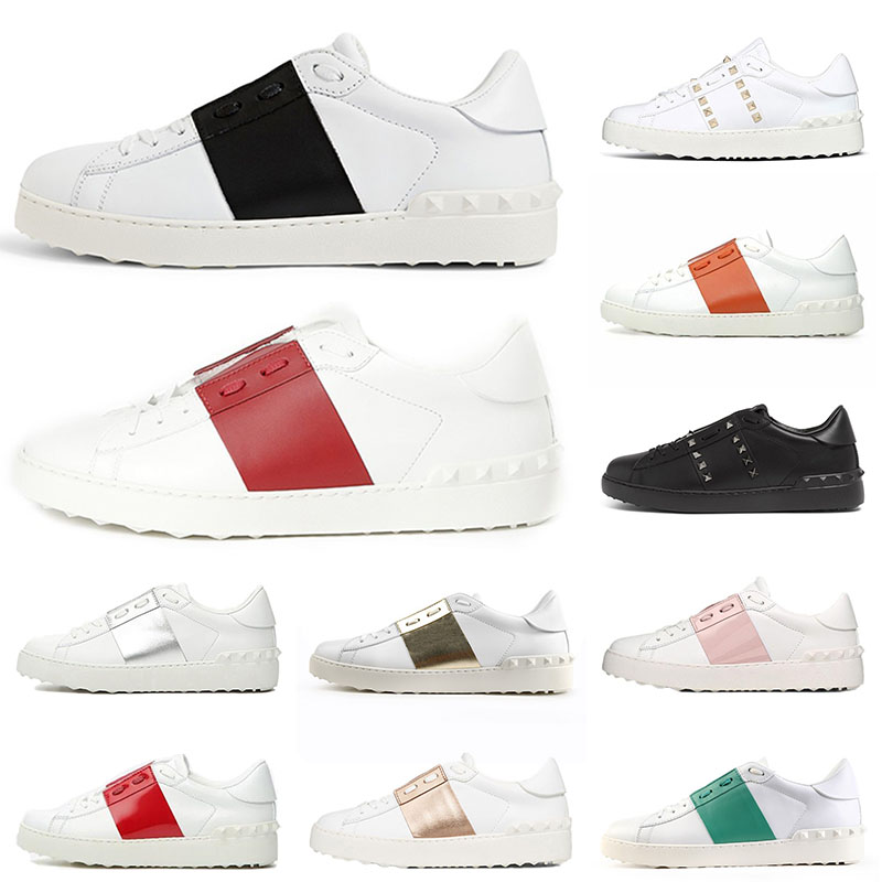 

2022 New Designer Dress Shoes Mens Womens Luxury Red Bottoms Loafers Fashion Leather Spikes Black White Pink Green Golden Sports Sneakers Trainers Size 35-46, Color # (12) 35-46