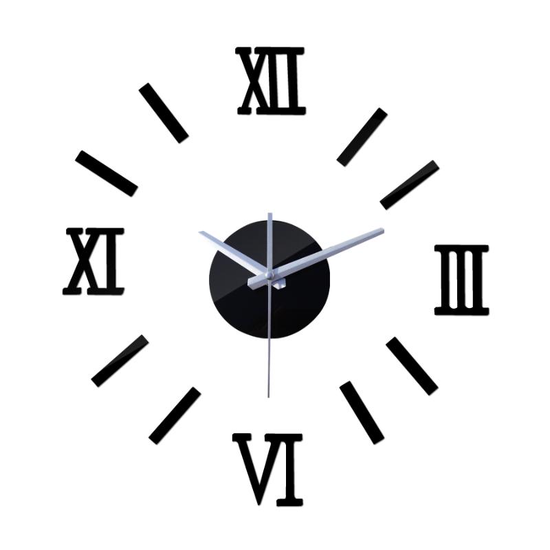 

new wall clock watch clocks hot acrylicsingle face real quartz circular needle home room decor 3d antique diy