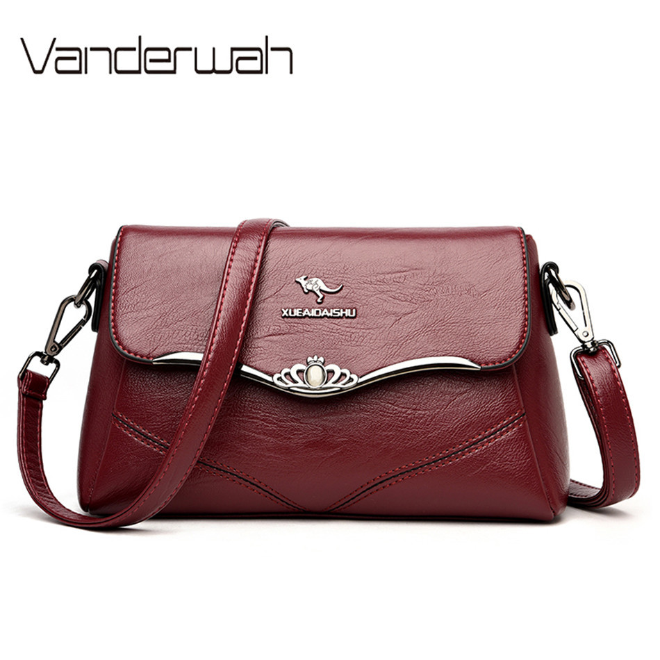 

Fashion Women's Leather Handbags Shoulder Bag Solid Color High Quality Flap Crossbody for Women Messenger Bags Sac A Main Q1118