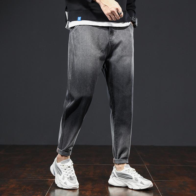 

Loose High Men Clothing 2020 Straight Casual Softener Elastic Waist Full Length Jeans Men 4xl 5xl, Blue