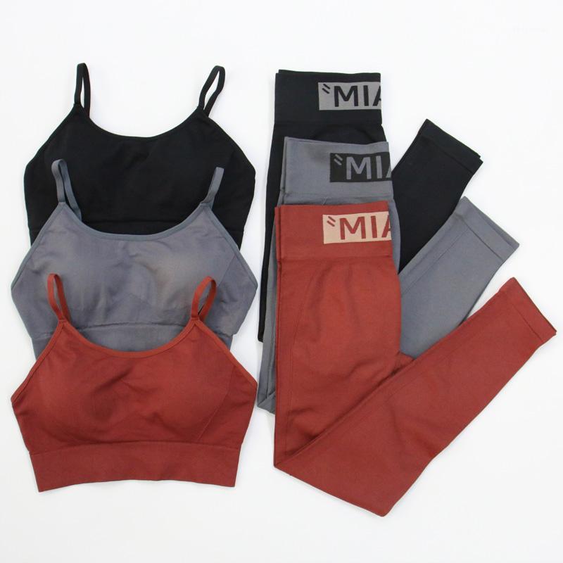 

2 Piece Yoga Set Sports Bra And Leggings Gym Clothing For Women Crop Top +Pants Sportswear Suit Workout Athletic Yoga Tracksuits1, Black bra