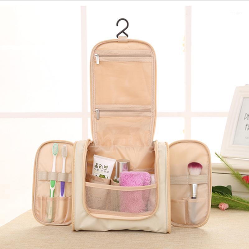 

Hanging Women's Men's Cosmetic Bag Makeup Cases Pouch Toiletry Storage Organizer Travel Necessarie Accessories Supplies Products1, Beige