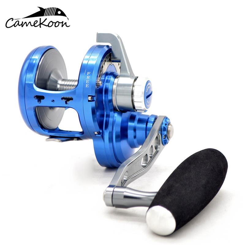 

CAMEKOON Slow Jigging Reel PE4#-600M Max Drag 25kg 11BB Drum Reel Full Metal Alloy Offshore Deep-Sea Fishing Trolling