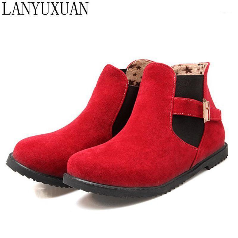

2020 Biggest size shoes 30-52 Autumn winter style ankle women woman ankle boots botas s mujer chaussure femme casual 5021, Beige