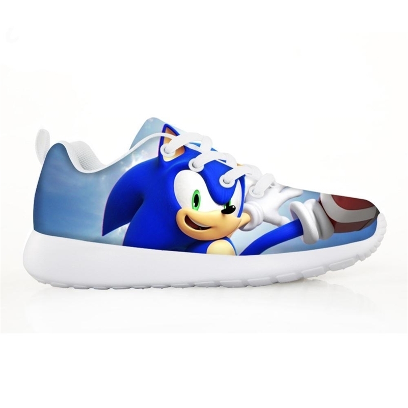 

Custom Children Shoes Boys Fahion Sneakers for Kids Girl Sonic the Hedgehog Casual Flats Breath Lace-up Shoes lightweight 2020 LJ201202, Black;red