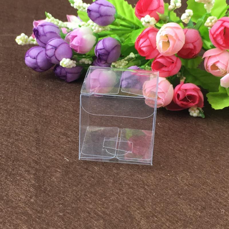 

50pcs 13*13*13cm simple Clear Wedding PVC Box Gift Craft display Box small Jewelry packing holder Transparent plastic boxes