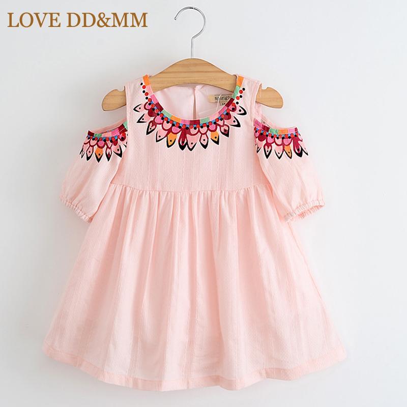 

LOVE DD&MM Girls Clothing Dresses Summer Sweet Strapless Cute Printed Beautiful Comfortable Dress For Girl 3-7 Years1, Beige