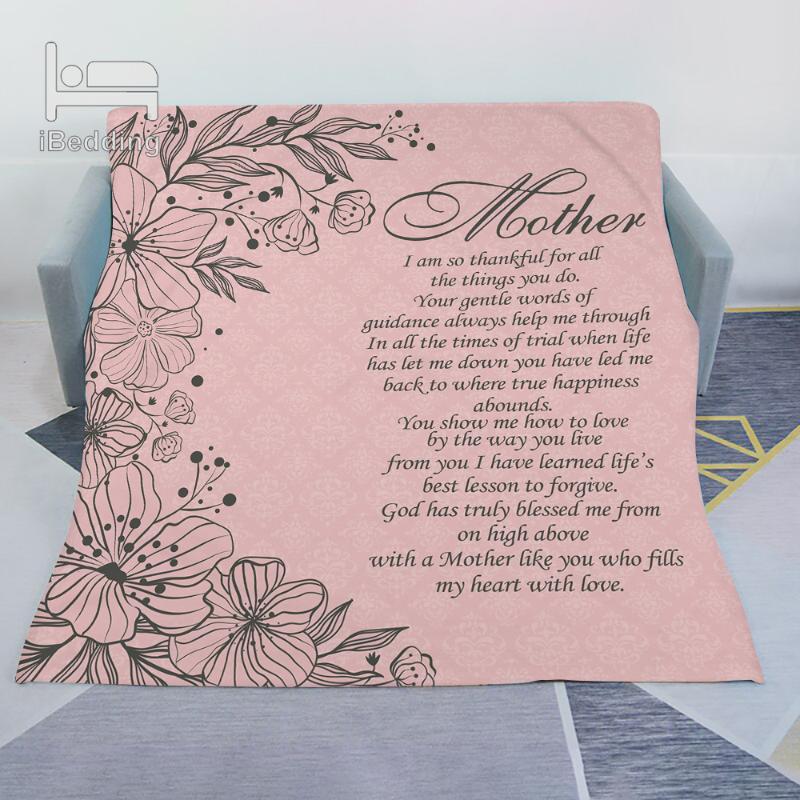 

Letter Design Blanket To My Mon Warm Cozy Letter Fleece Throw Blanket Flannel Blankets for Sofa Customized DIY Dropshipping
