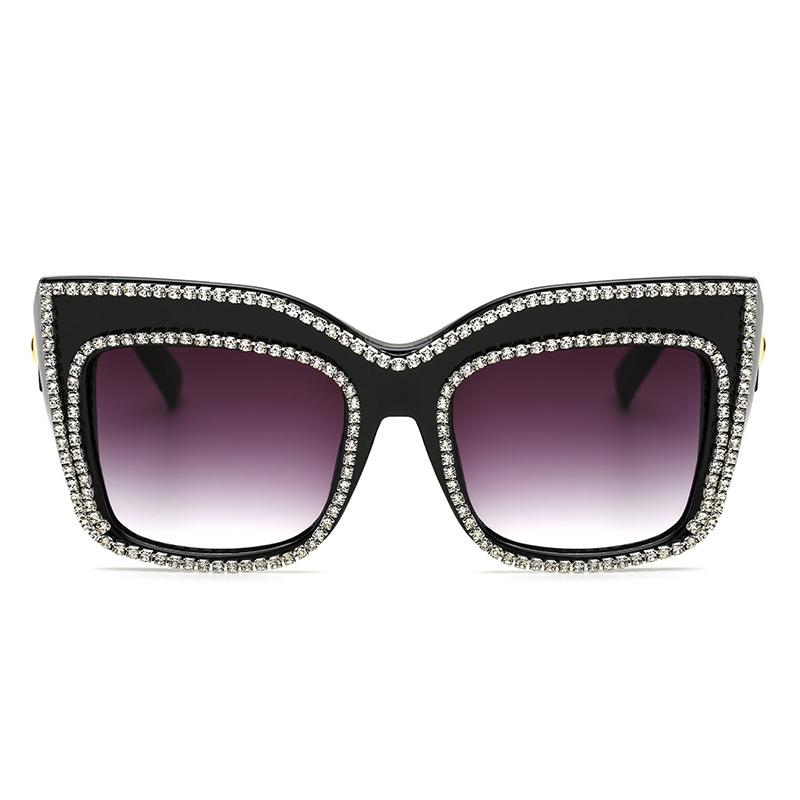 

Sunglasses Oversized For Women Handmade Rhinestone Jeweled Cateye Rectangle