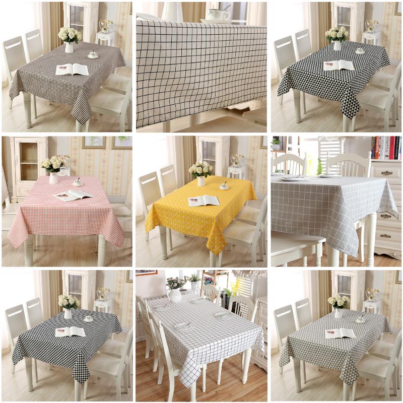 

Pastoral Style Grid Table Cloth Rectangle Table Cover Home Wedding Birthday Party Tablecloth Dining Decor