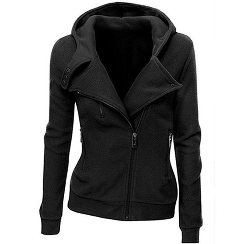 

Women' Thick Hooded Jacket Long Sleeve Hoodie Sweatshirt Zip Outerwear, Red
